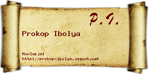 Prokop Ibolya névjegykártya